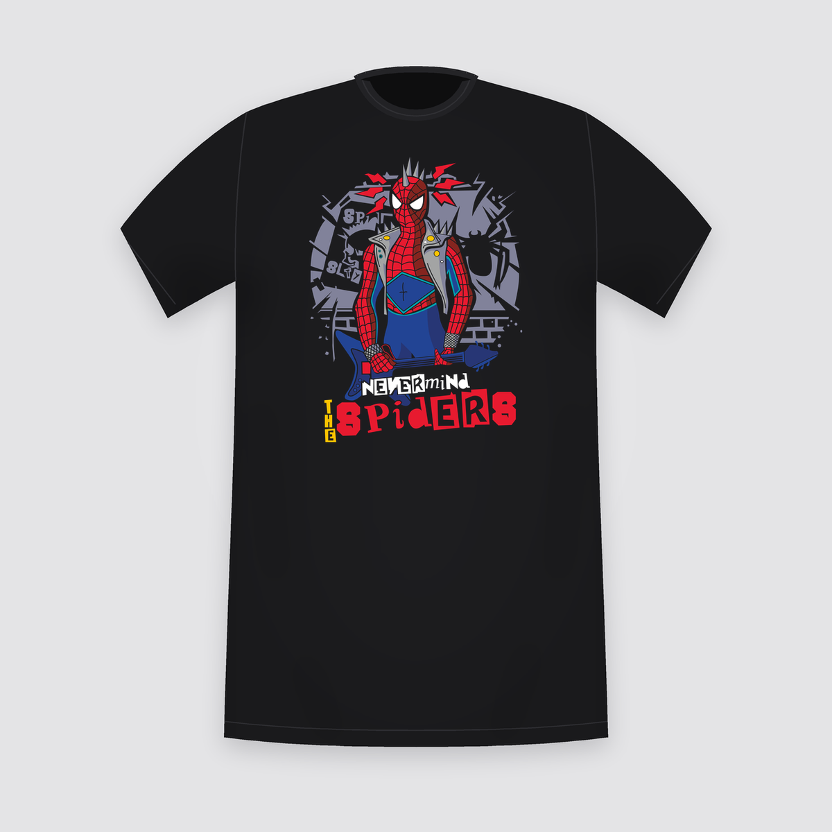 Nevermind the Spiders Punk Hero Black T-Shirt