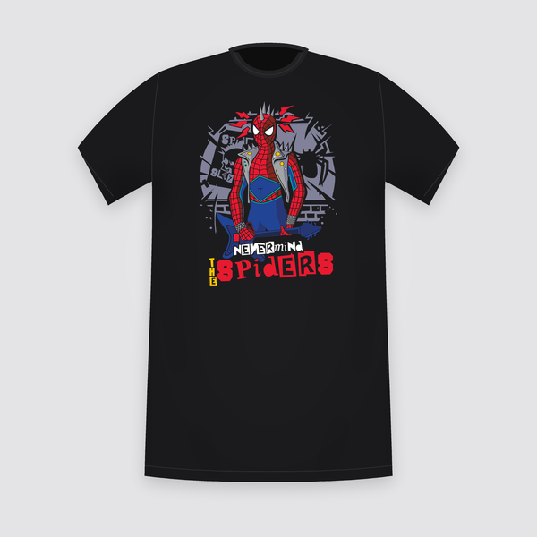 Nevermind the Spiders Punk Hero Black T-Shirt