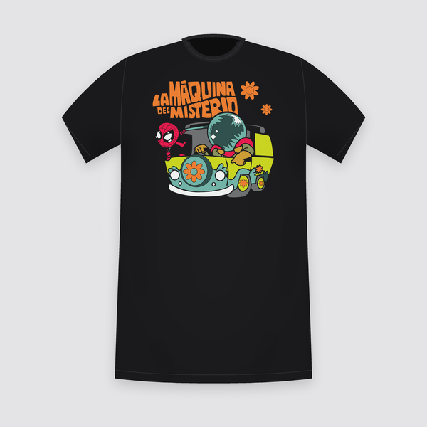 Retro Hero Road Trip Van Black T-Shirt
