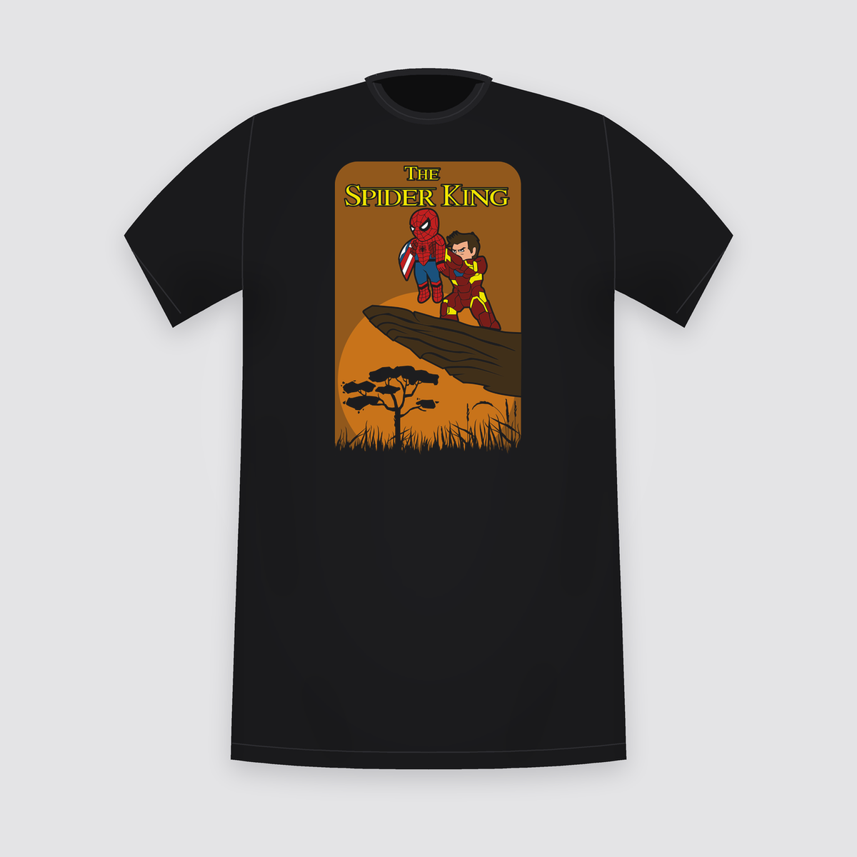 The Spider King Savannah Sunset Black T-Shirt